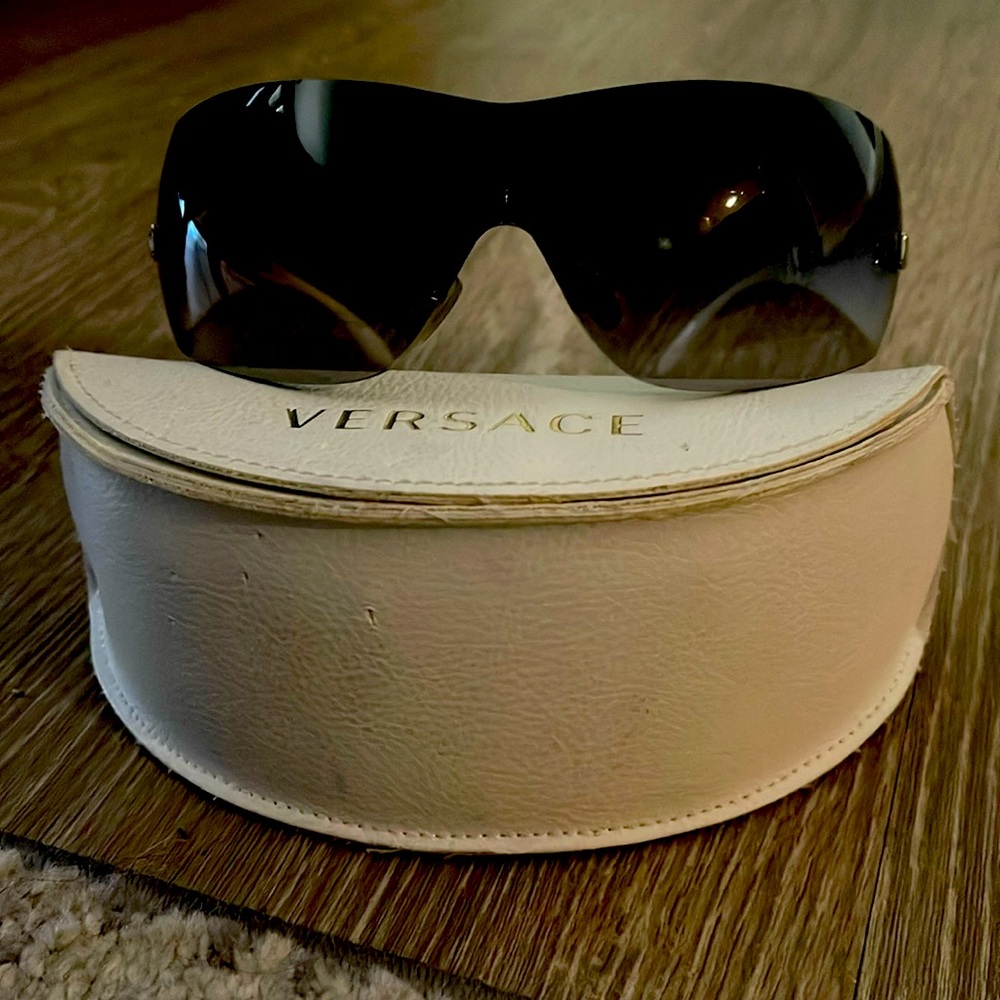 Versace Shiny White Designer Sunglasses